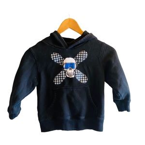 ⭐️ GYMBOREE Black Snowboard Legend Skull Hoodie